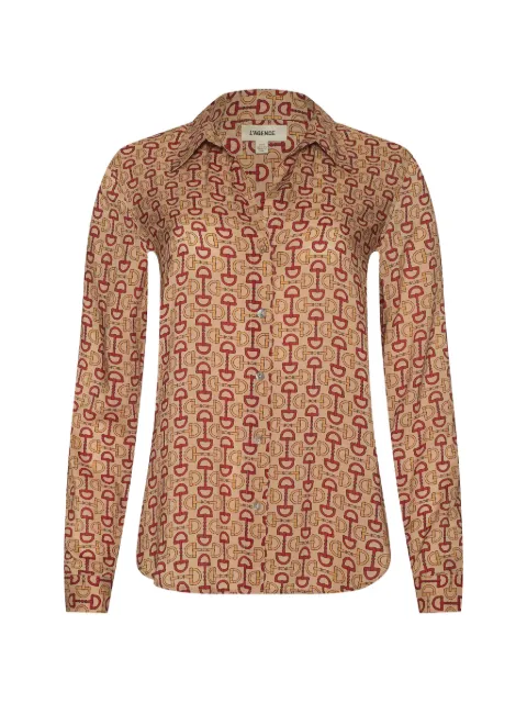 L'Agence Holly long-sleeve print blouse