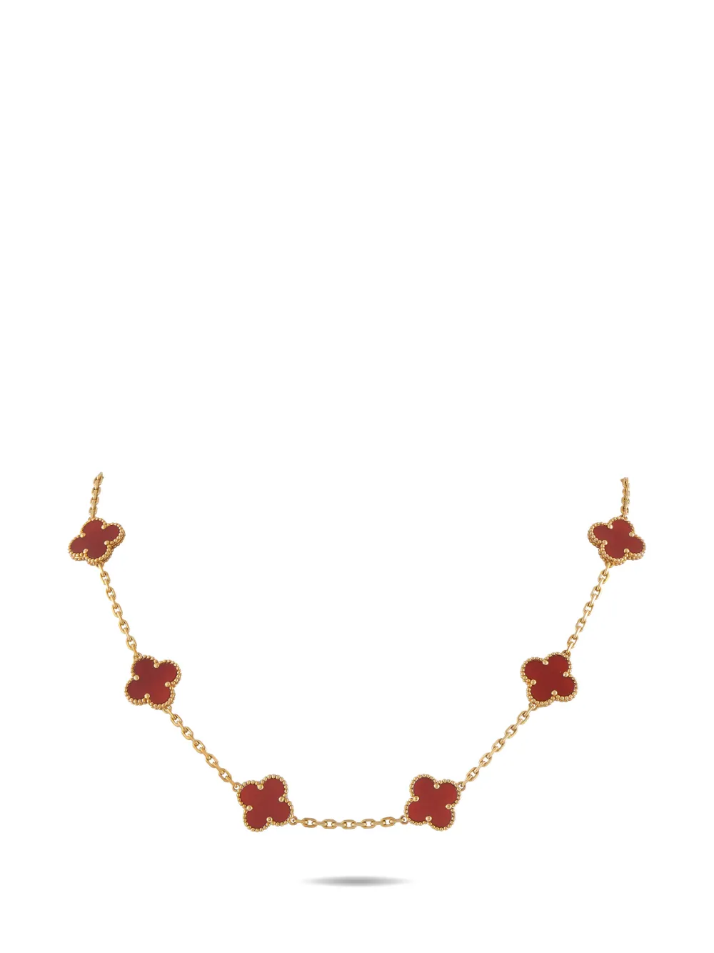 Van Cleef & Arpels Vintage Alhambra carnelian clover necklace - Oro
