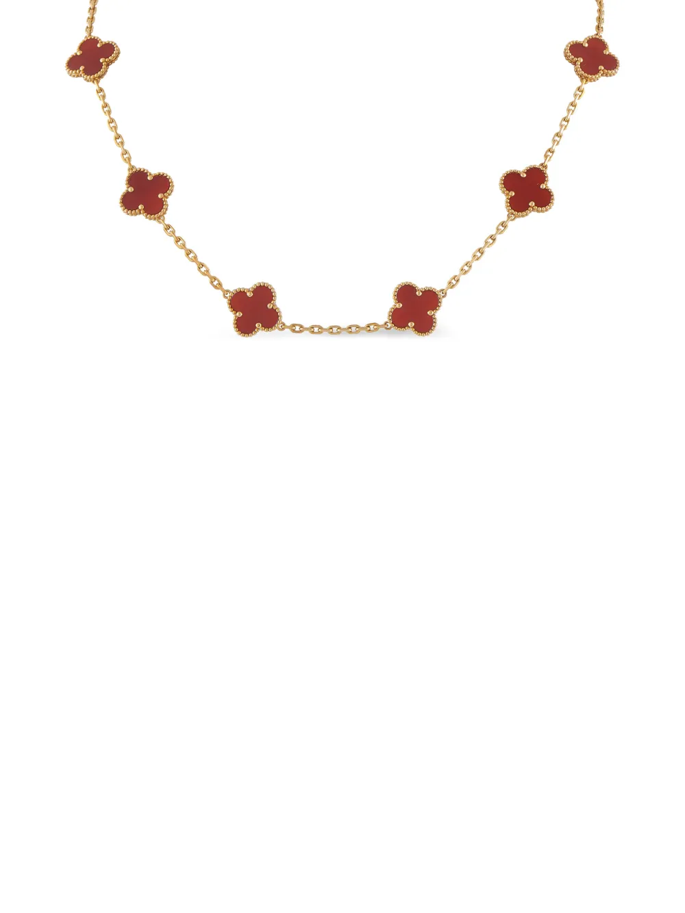 Van Cleef & Arpels Vintage Alhambra carnelian clover necklace - Oro