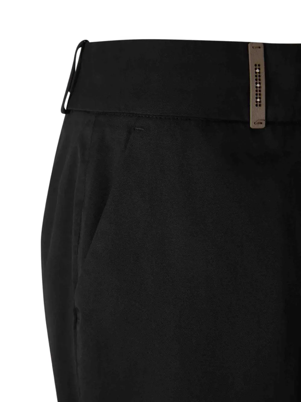 Peserico Broek met zak en manchetten Zwart