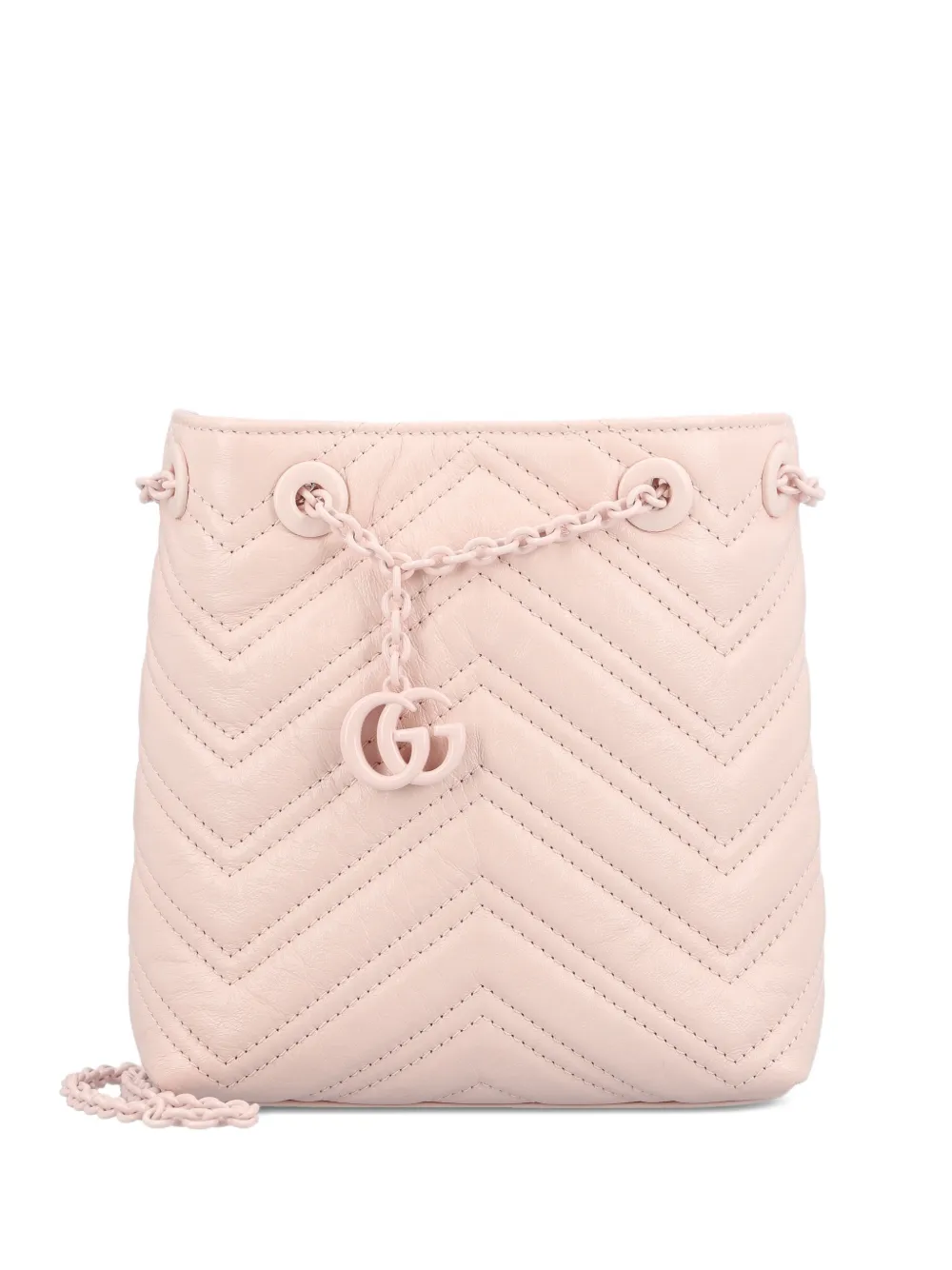 Gucci Gg Marmont Chevron Logo Mini Bag In Pink