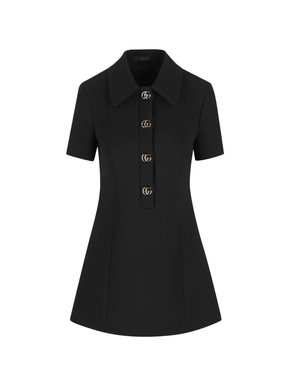 Gucci wool double G-detail mini dress - Black