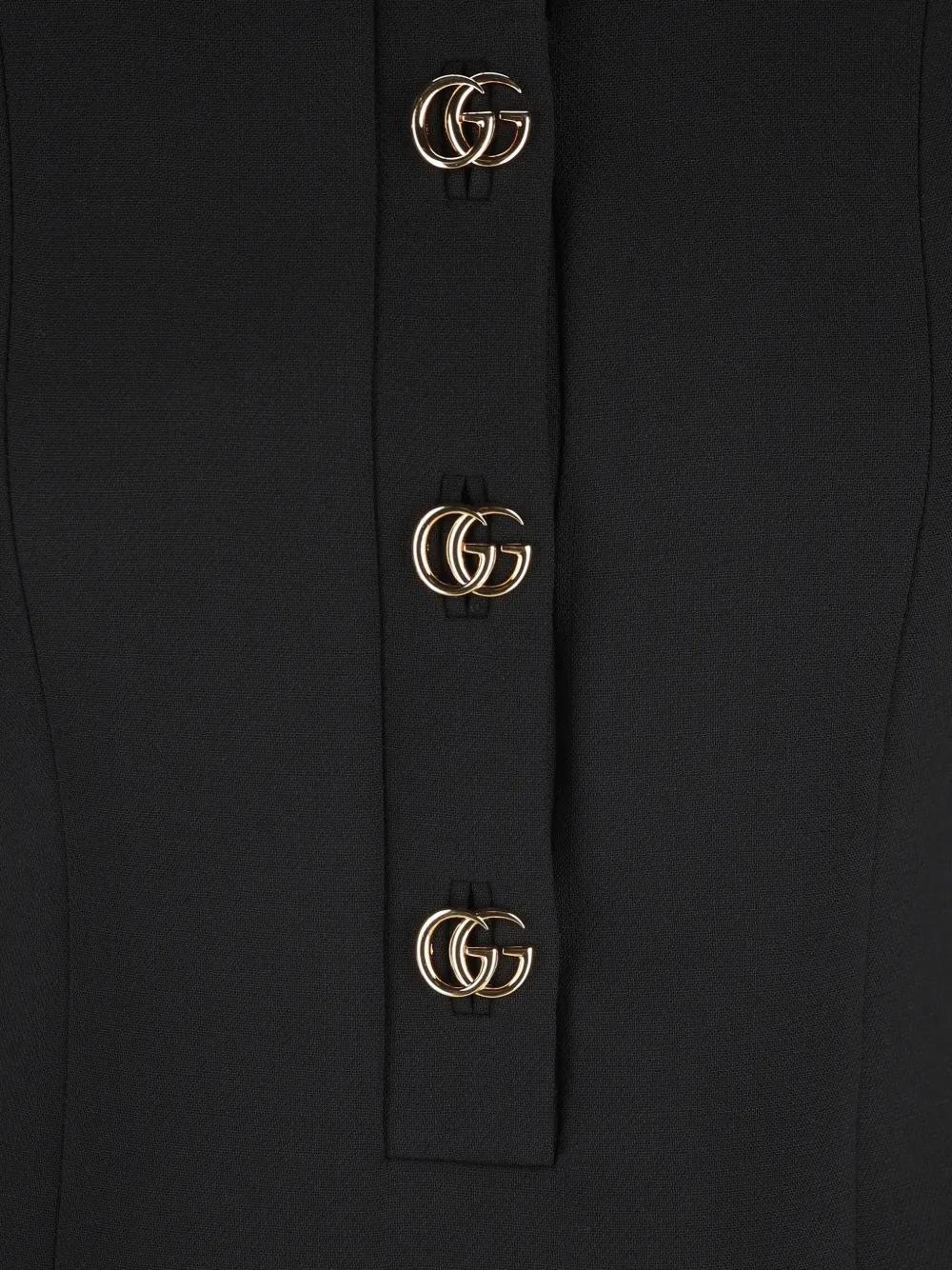 Gucci Wollen mini-jurk met GG-detail Zwart