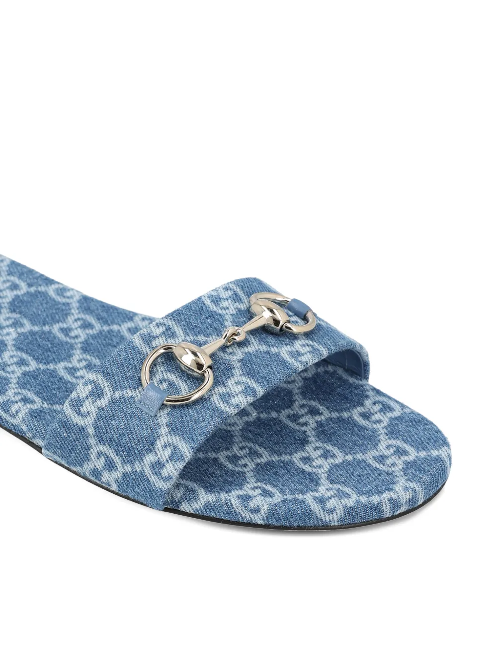 Gucci Horsebit sandalen met GG-patroon Blauw