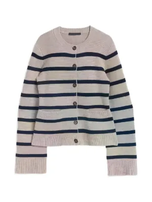 Miu Miu ストライプカーディガン Miu Miu stripe-detail V-neck Cardigan | Neutrals | FARFETCH