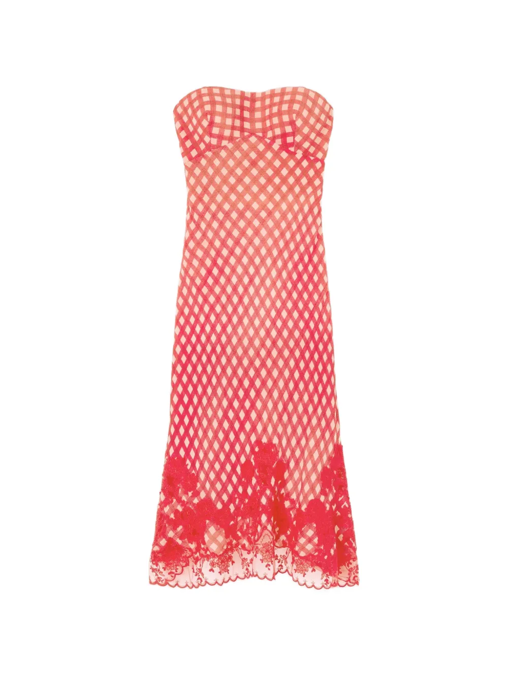 Ermanno Scervino checkered lace dress - Rosso