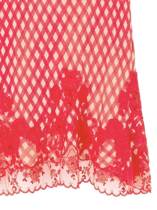 Ermanno Scervino Checkered Lace Dress | Red | FARFETCH