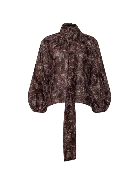 L'Agence oversized tie-neck blouse