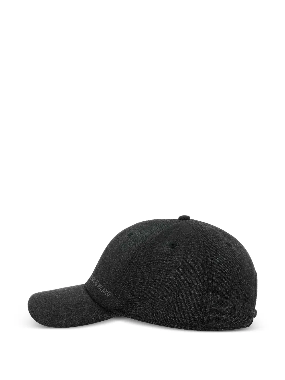 Boggi Milano flannel logo appliqué peaked cap - Grigio