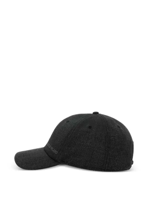 Boggi Milano flannel logo appliqué peaked cap