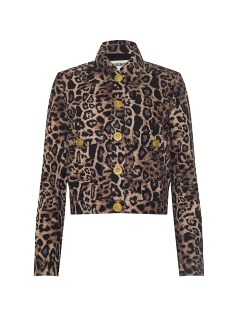 L'Agence animal-print button jacket