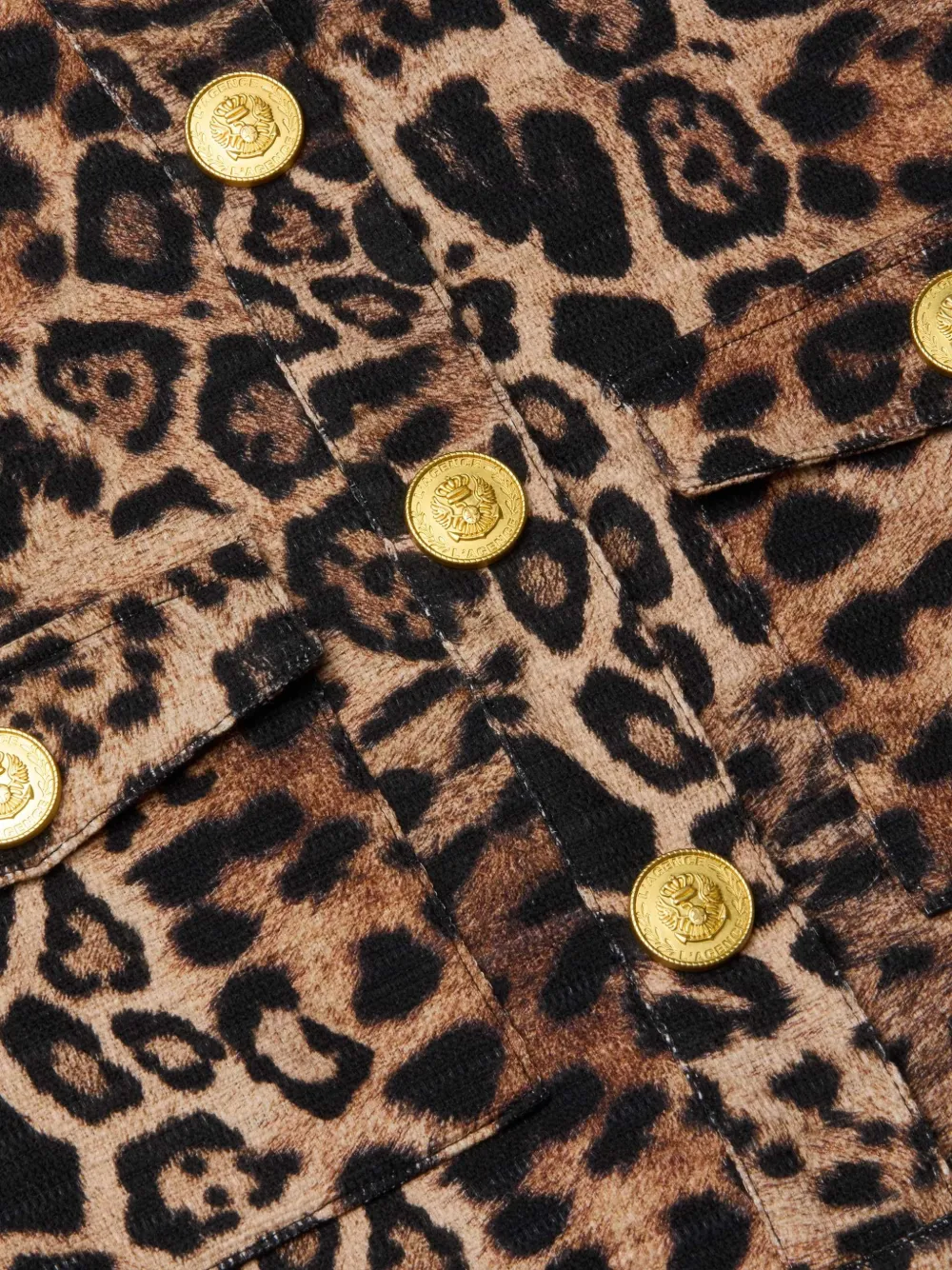 Animal-Print Button Jacket