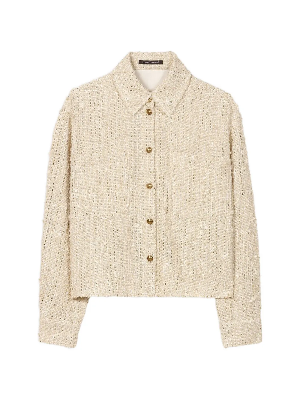Luisa Cerano buttoned tweed overshirt - Toni neutri