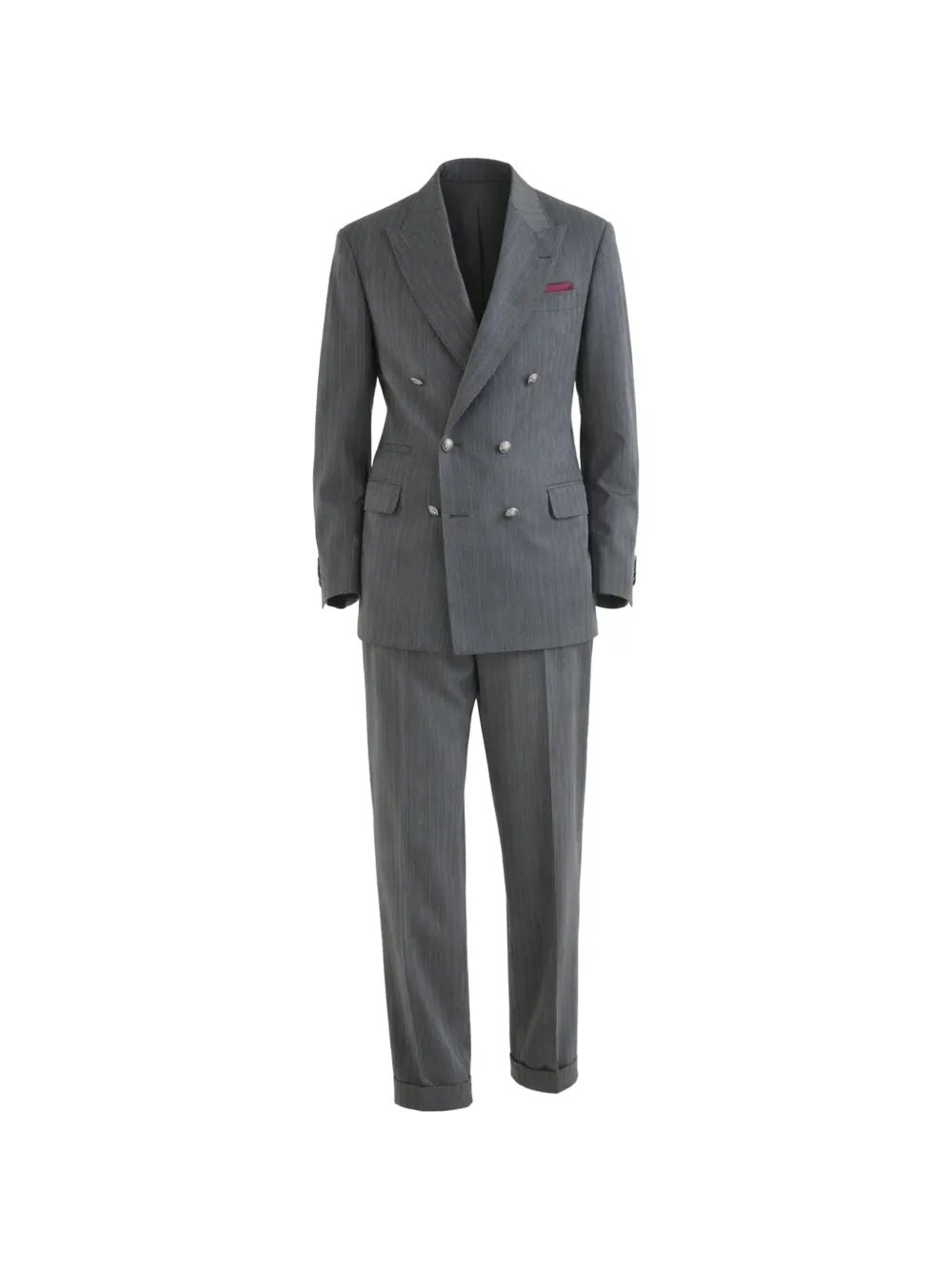 Brunello Cucinelli pinstripe double-breasted suit - Grigio