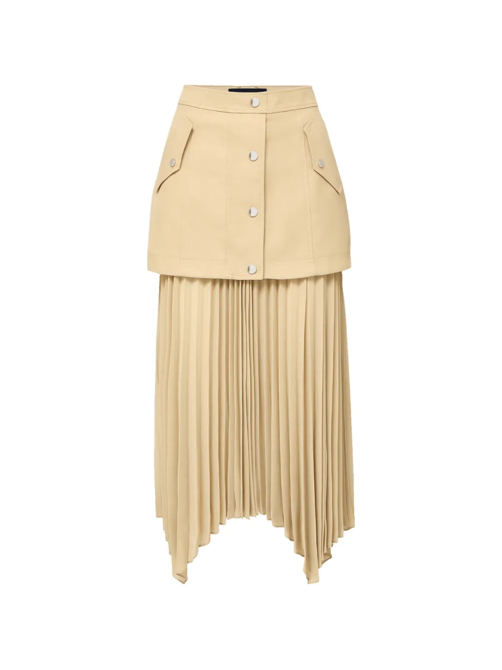 Veronica Beard Patricka pleated midi skirt - Nude