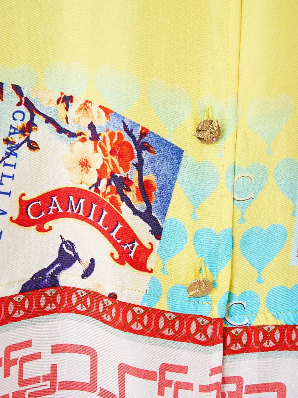  Camilla Pocket Collage Oversized Shirt - Yellow 