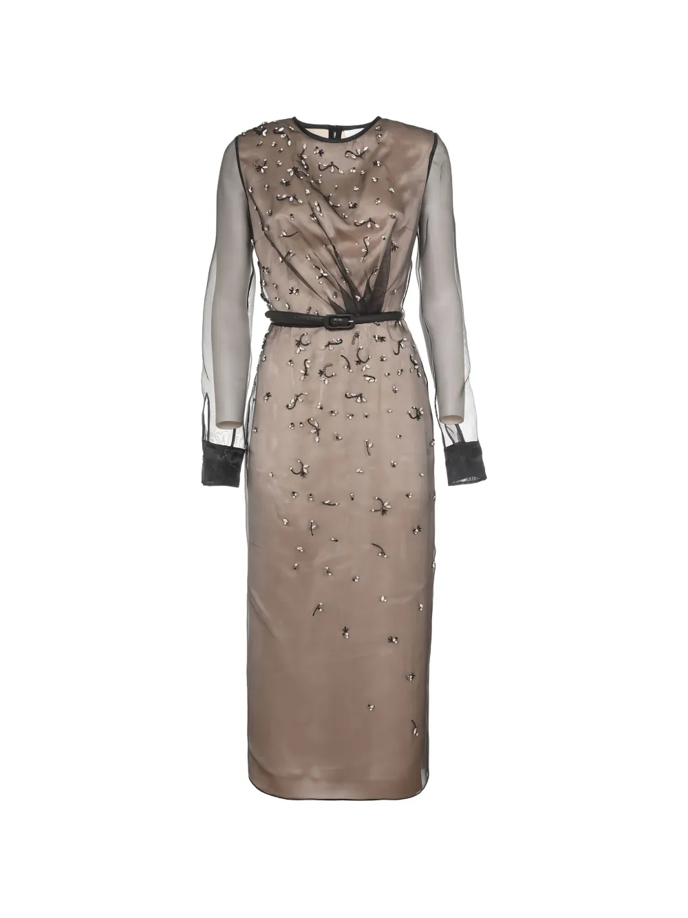 Crystal-Embellishment Midi Dress