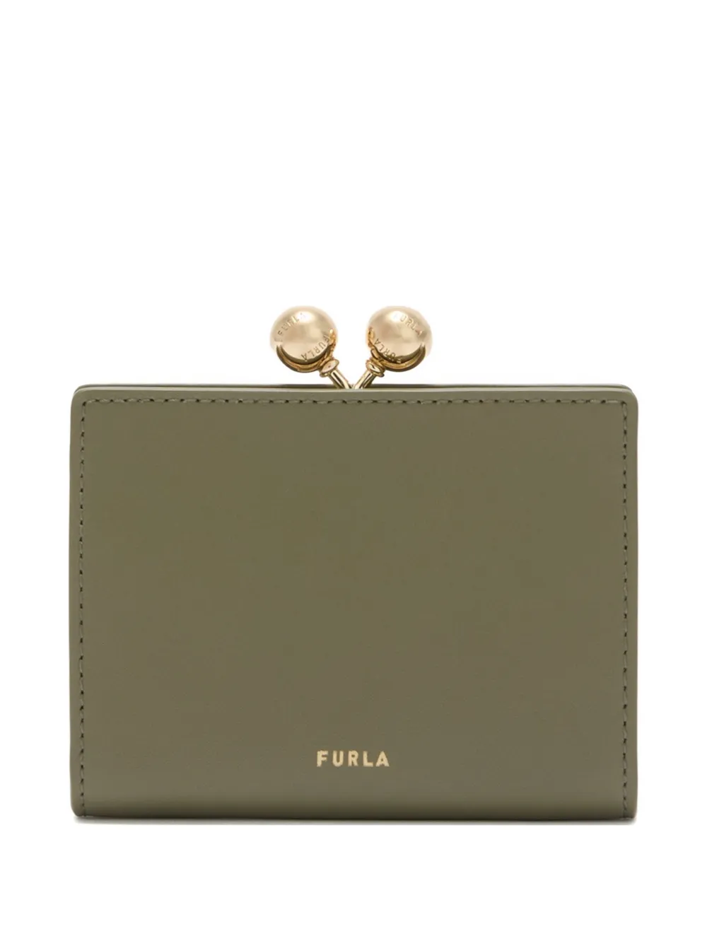 Furla dots-clasp leather coin purse - Verde