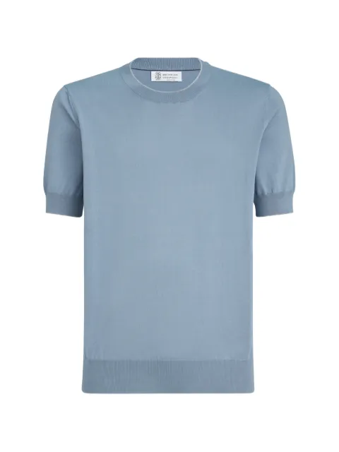 Brunello Cucinelli cotton lightweight knit T-shirt with contrast details