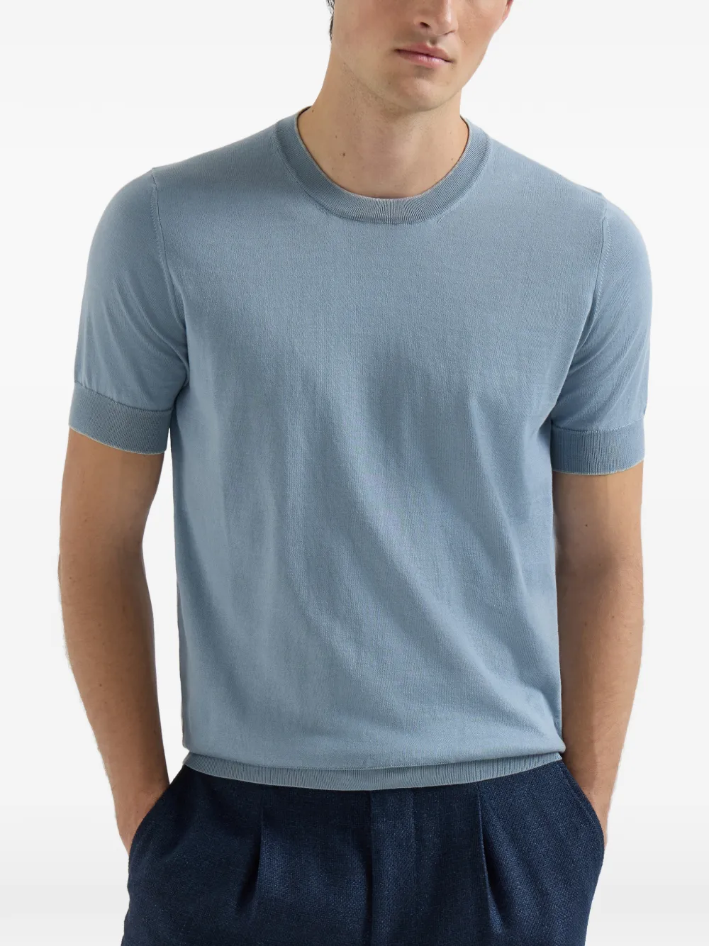 Brunello Cucinelli Gebreid T-shirt Grijs