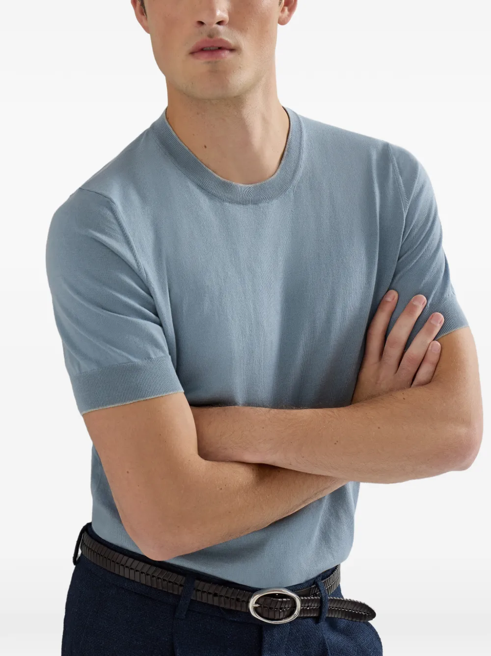 Brunello Cucinelli Gebreid T-shirt Grijs