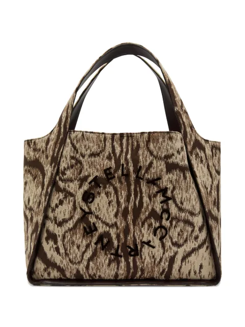 Stella McCartney logo large cloud leopard tote bag