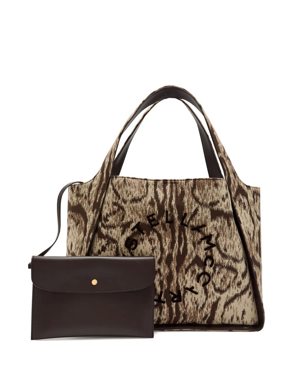 Stella McCartney Grote shopper met luipaard-print en logo Beige