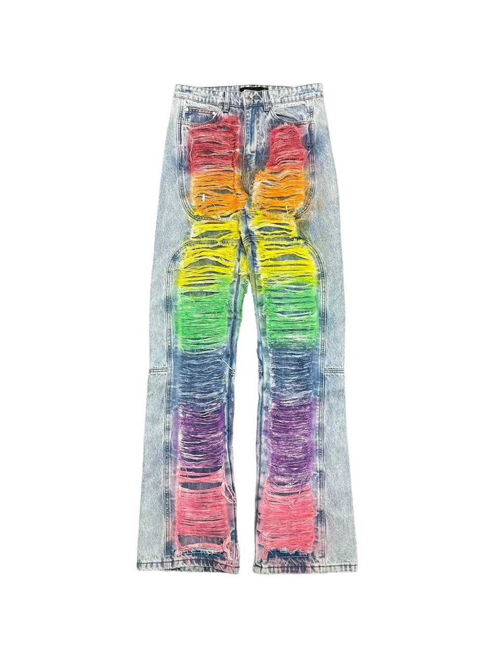 Who Decides War ROYGBIV distressed signature jeans - Blu
