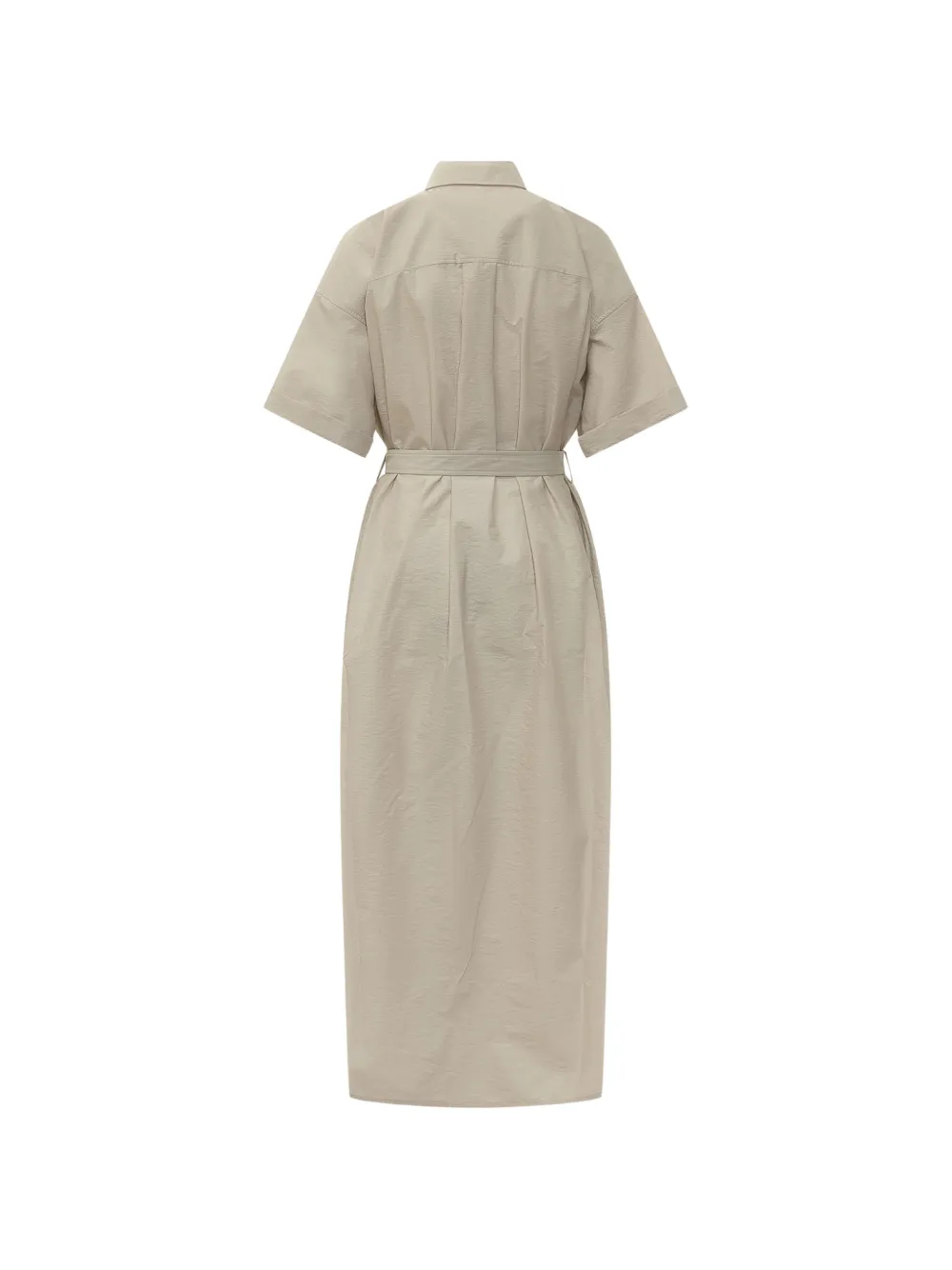 Brunello Cucinelli Jurk met pailletten en ceintuur Beige