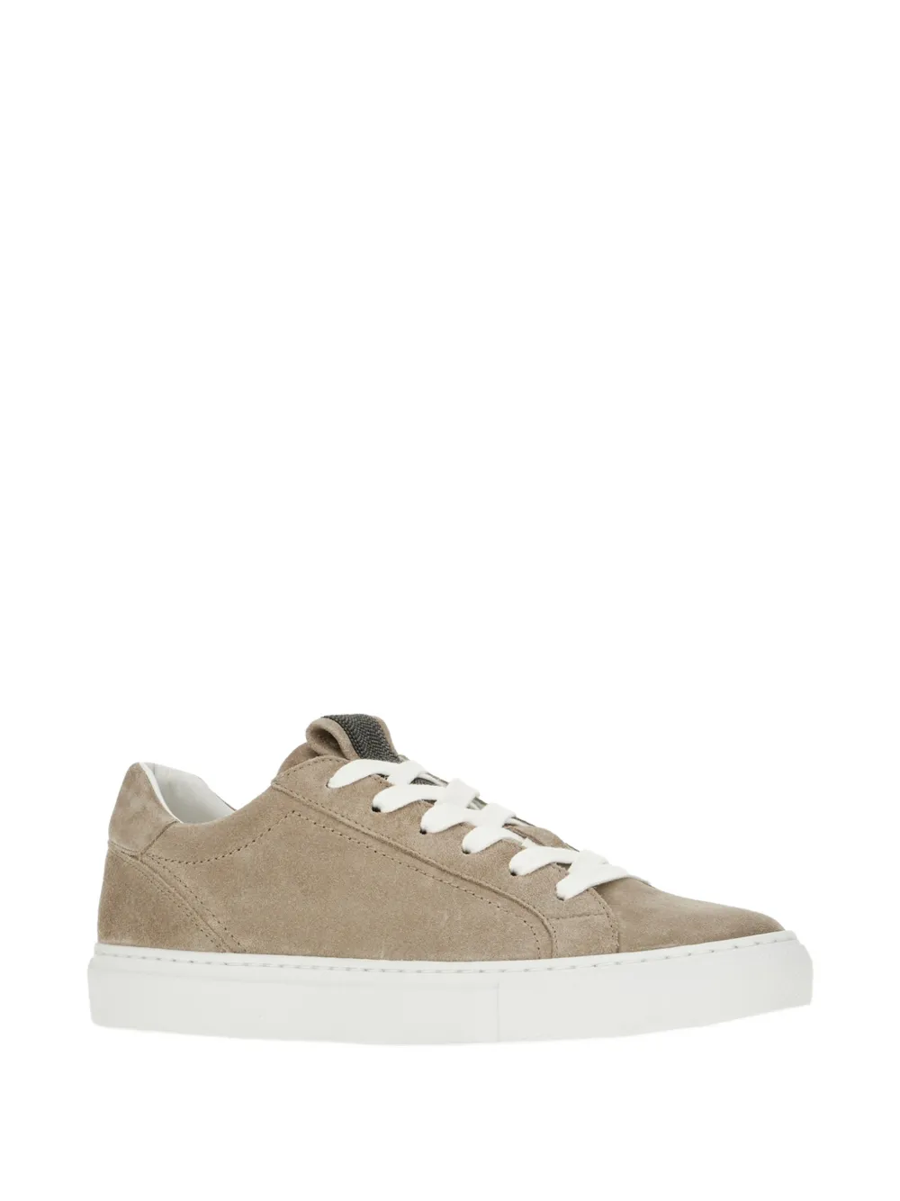 Brunello Cucinelli Sneakers met suède vlakken Beige