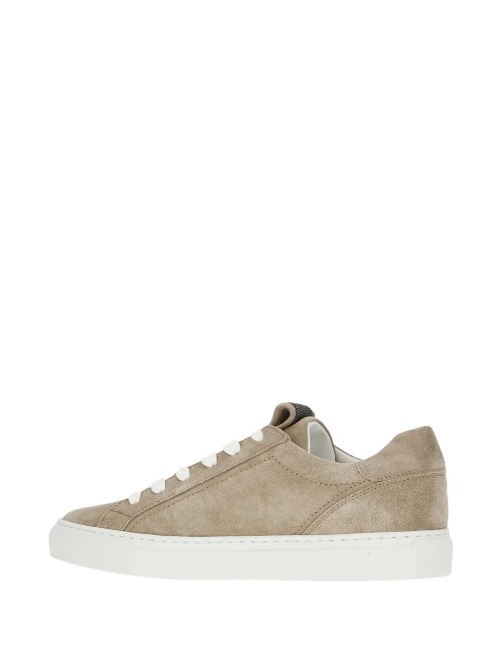Brunello Cucinelli Sneakers met suède vlakken Beige