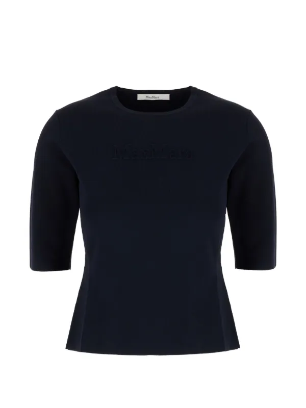 Max Mara Embossed T-shirt in Blue