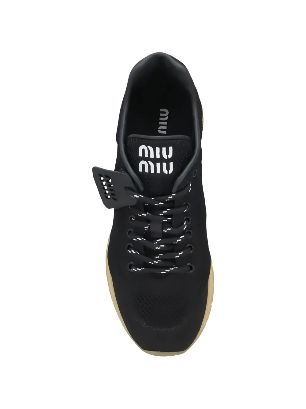 Miu logo-tag sneakers Zwart