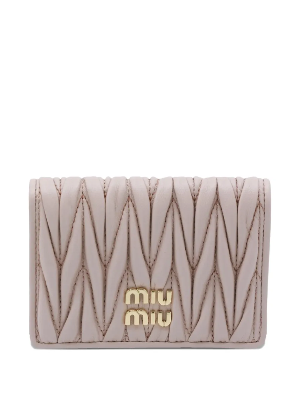 Miu Miu Matelassé leather wallet - Toni neutri
