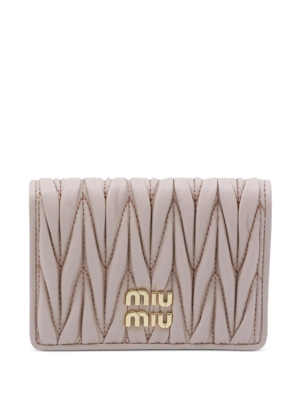 Miu Miu Matelassé leather wallet - Nude