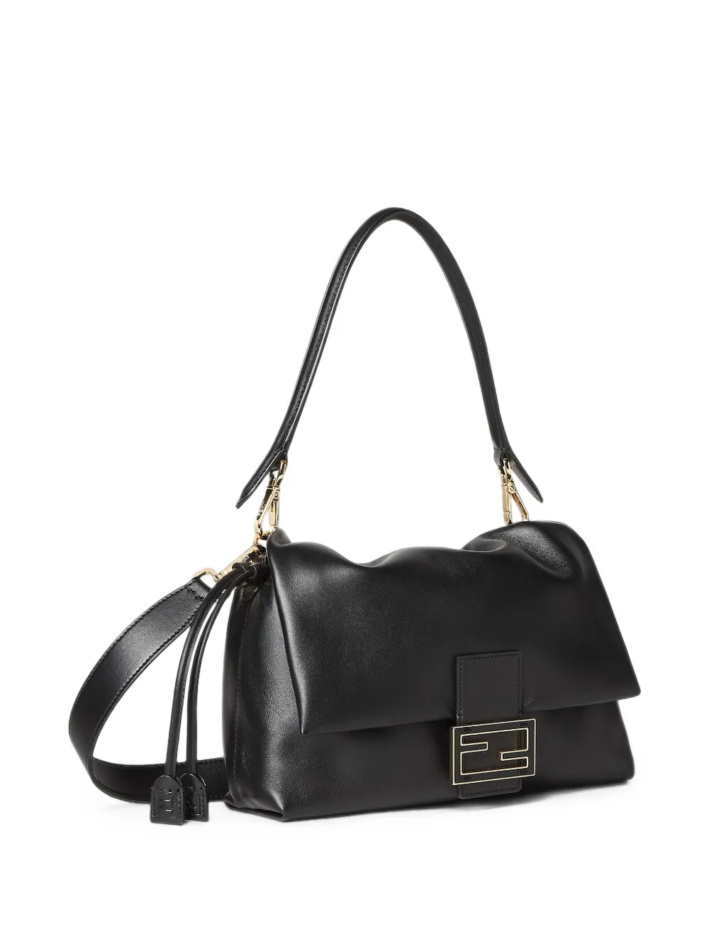 FENDI Medium Mamma Baguette leren schoudertas Zwart