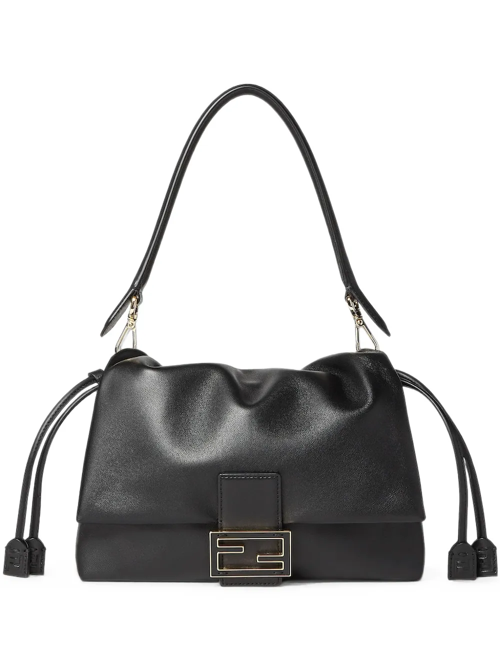FENDI Medium Mamma Baguette leren schoudertas Zwart