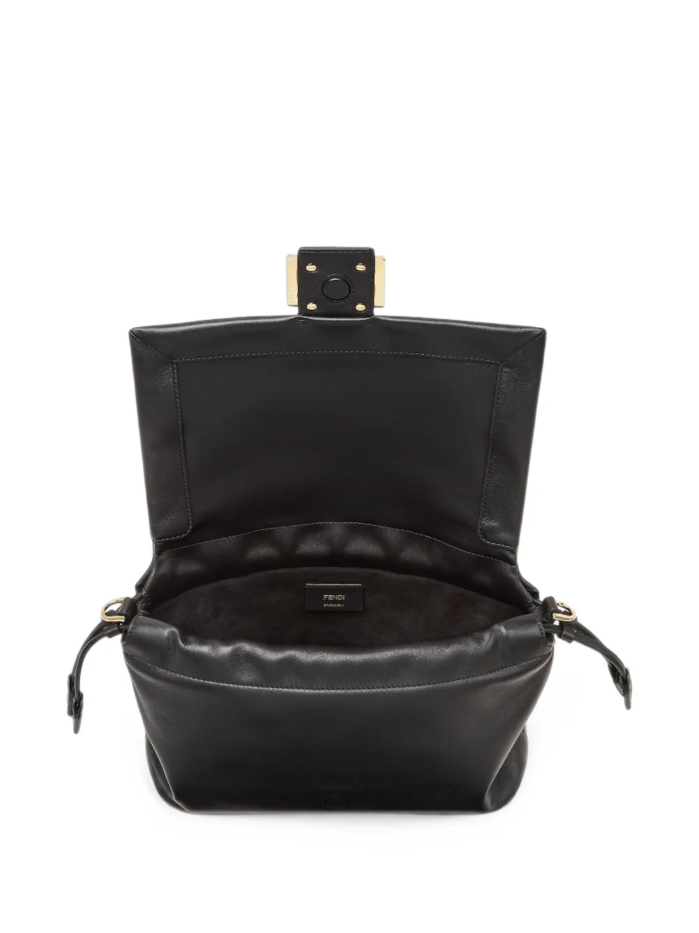 FENDI Medium Mamma Baguette leren schoudertas Zwart