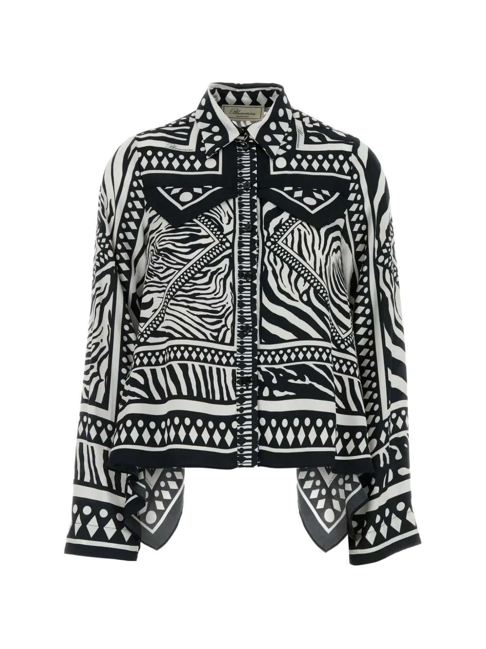 Blumarine printed twill shirt - Nero