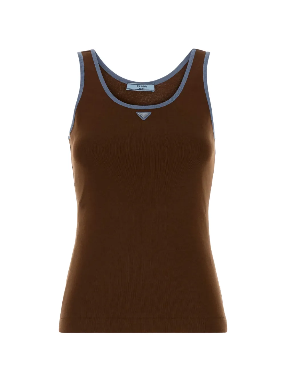 Prada contrast trim tank top - Marrone