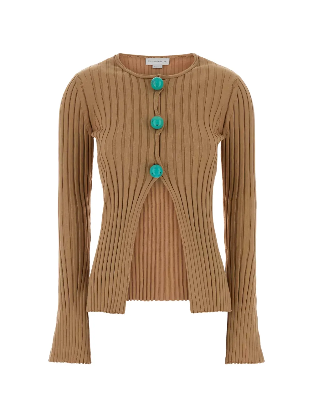 Stella McCartney ribbed button cardigan - Marrone