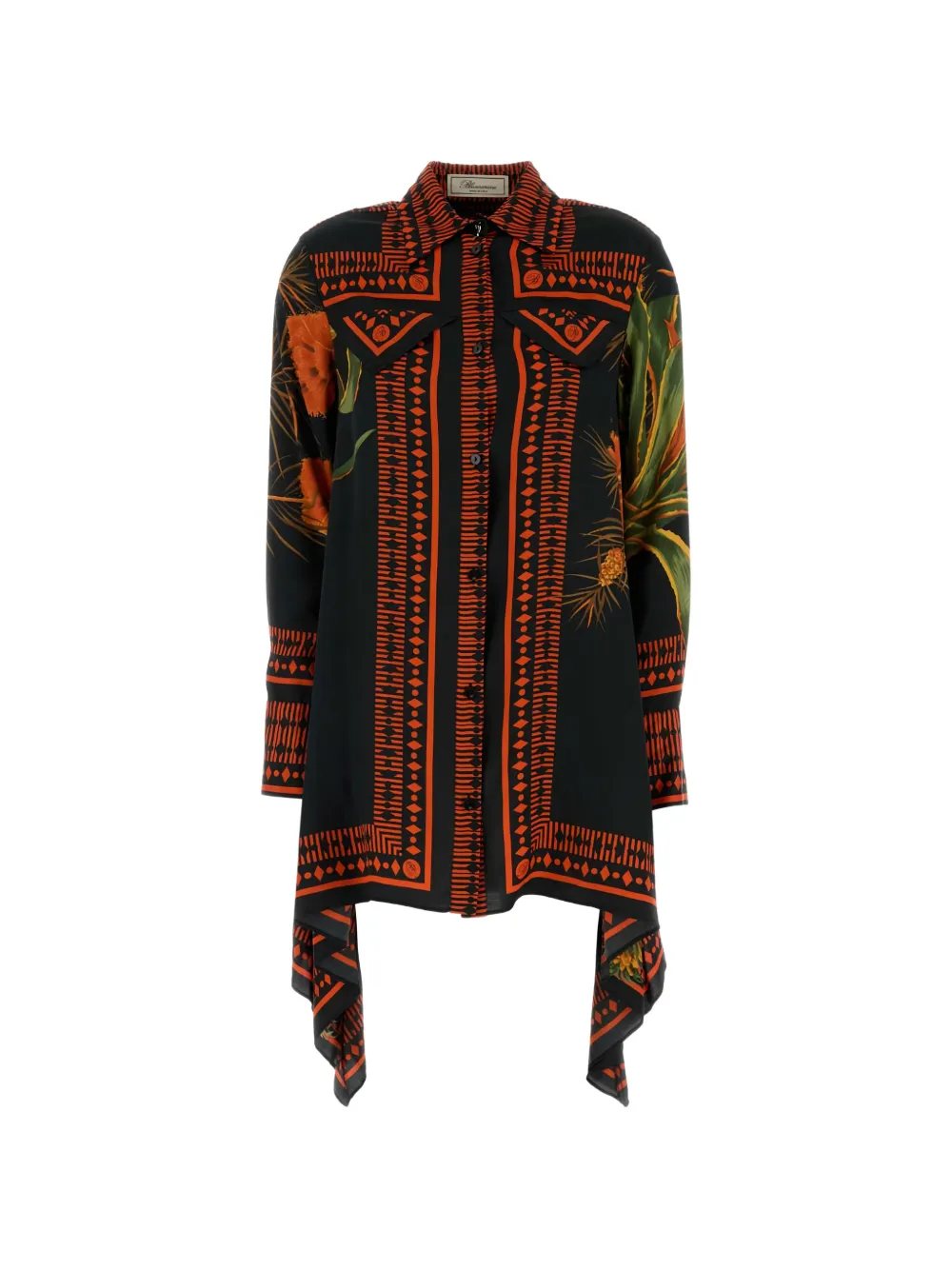 Blumarine printed mini shirt dress - Schwarz