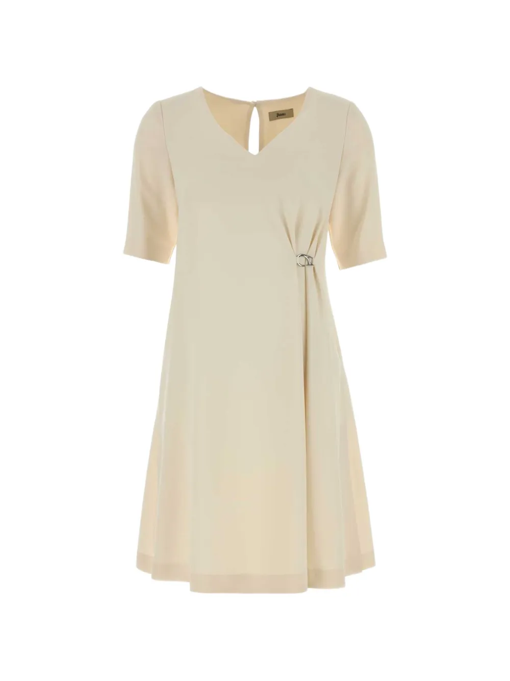 Herno V-neck short-sleeve midi dress - Toni neutri