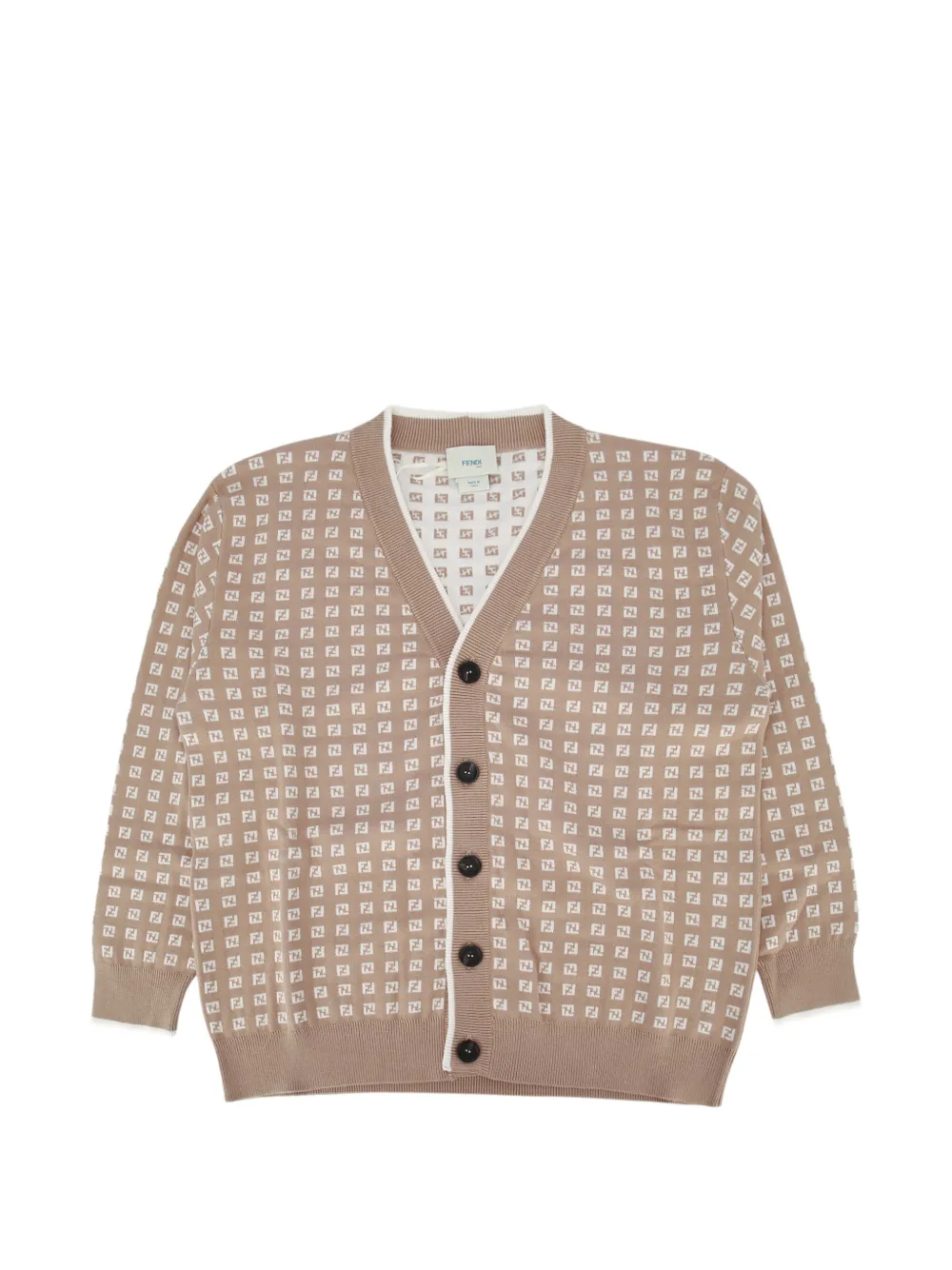 Fendi Kids micro ff cardigan - Toni neutri