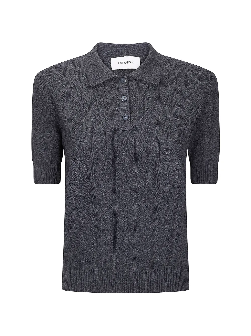 Lisa Yang Cristine buttoned polo top - Grigio