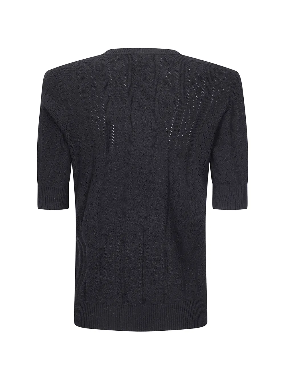  Lisa Yang Openwork Crew-neck T-shirt - Black 