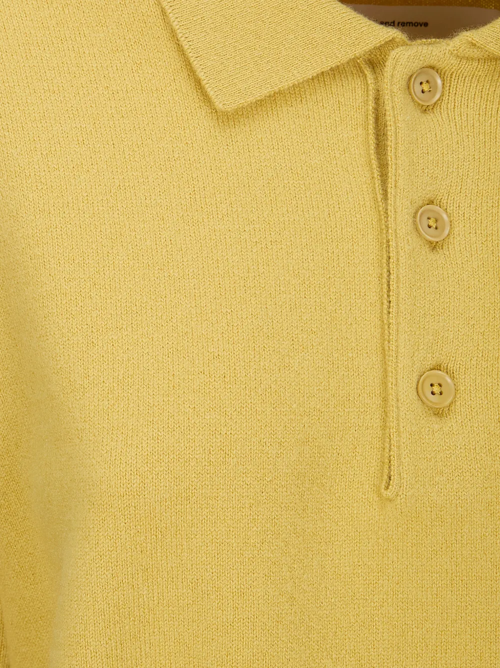 extreme cashmere N°199 Alligator Knitted Polo Shirt in Yellow, view 3