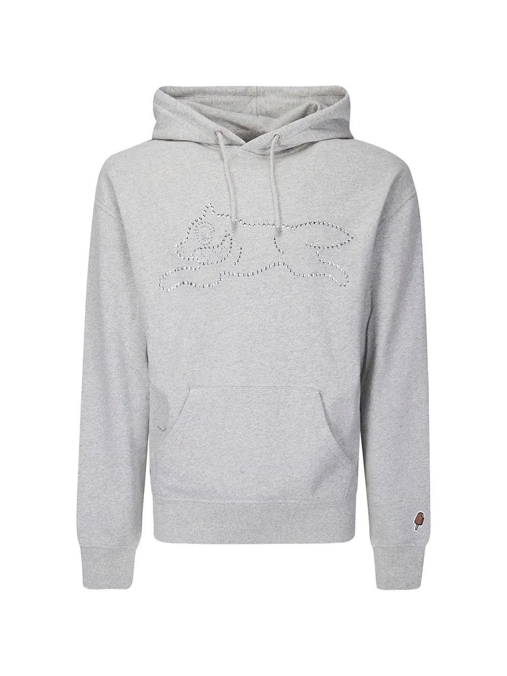 ICECREAM crystal embellishment hoodie - Grigio