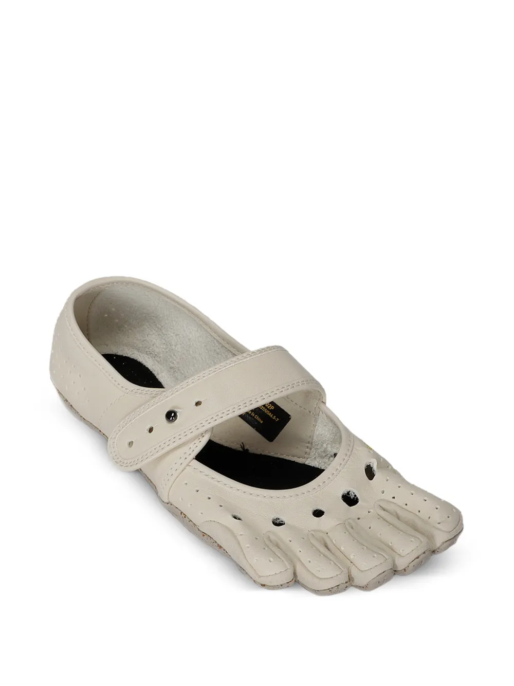  Vibram Jane Evo Perforated Strap Ballet Flats - Neutrals 