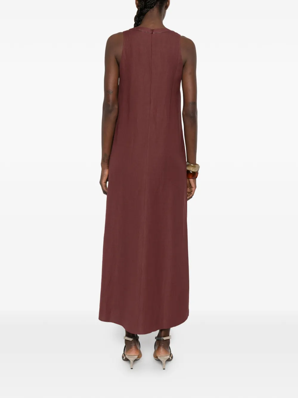 V-Neck Slit Midi Dress